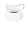 Saucière sur plat en porcelaine blanche strié, 240 ml | Vaisselle en porcelaine blanche | 4 100 CFA , dakar, Sénégal