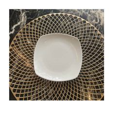 Assiette carrée bords arrondis en porcelaine blanche, 17x17 cm | Vaisselle en porcelaine blanche | 1 900 CFA , dakar, Sénégal