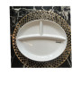 Assiette 3 compartiments ovale en porcelaine blanche, 30 cm | Vaisselle en porcelaine blanche | 4 500 CFA , dakar, Sénégal