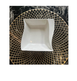 Bol à salade en porcelaine blanche forme irrégulière, 16,2 cm | Vaisselle en porcelaine blanche | 2 400 CFA , dakar, Sénégal