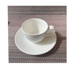 Tasse + sous-tasse à café en porcelaine blanche 200 ml | Vaisselle en porcelaine blanche | 2 600 CFA , dakar, Sénégal