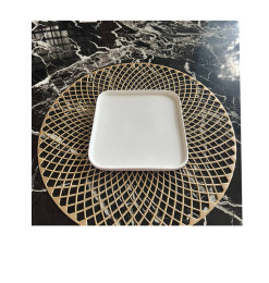 Assiette plate porcelaine blanche 17,5X17,5 cm