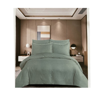 Parure de lit king Size vert clair ( housse de couette 240x260, drap plat 240x290 et 2 taies) | Linge de lit , Dakar, Sénégal