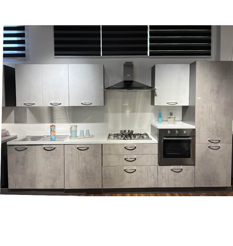 Cuisine équipée moderne complète blanc et taupe avec électroménagers, 360X218 cm | 3 950 000 CFA , Dakar