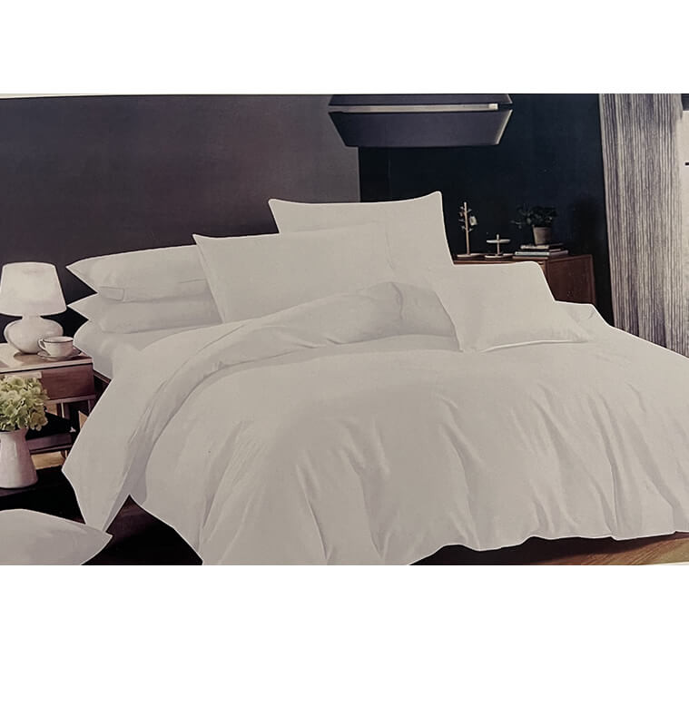 Parure de drap 4 Pcs( DP 240X300 + DH 180x200 cm + 2 taies 50x70 cm) en polyester blanc | Linge de lit , Dakar, Sénégal