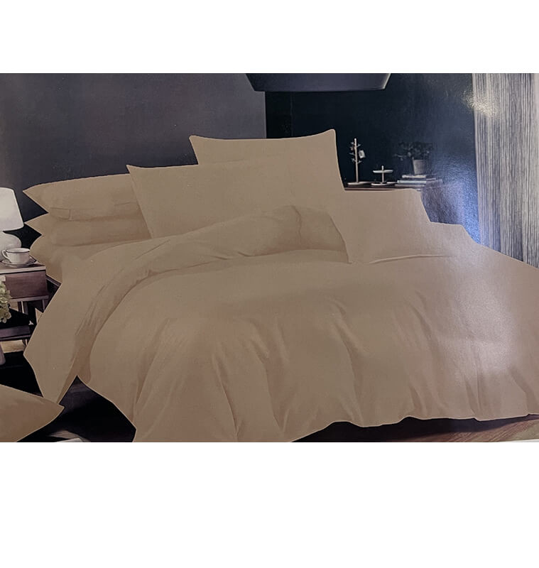 Parure de drap 4 Pcs ( DP 240X300 + DH 180x200 cm + 2 taies 50x70 cm) en polyester beige | Linge de lit , Dakar, Sénégal