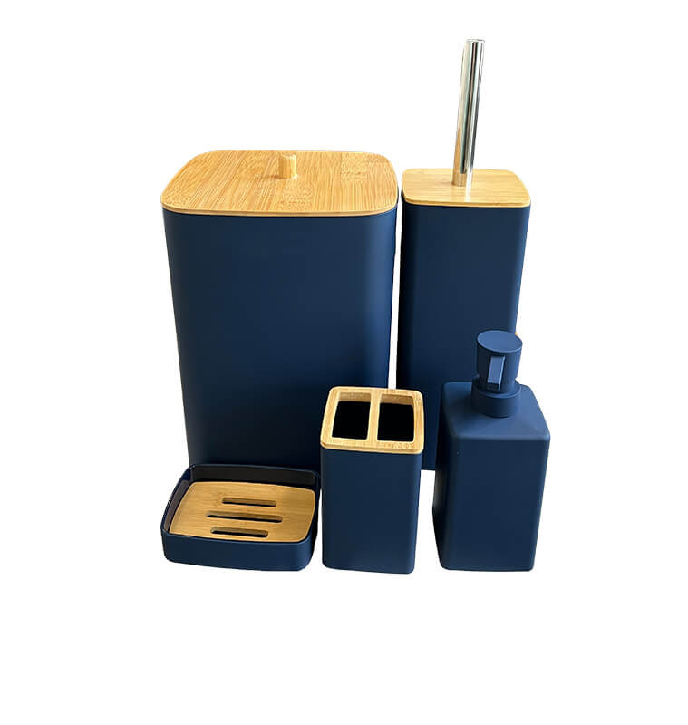 Coffret salle de bain en plastique solide bleu marine - 5 Pcs | Accessoires salle de bain | 29 900 CFA , dakar, Sénégal