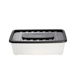 Boite de rangement 25 L en plastique avec couvercle noir, 56x37x18 cm | Boites de rangement & caissons | 10 000 CFA , dakar, ...