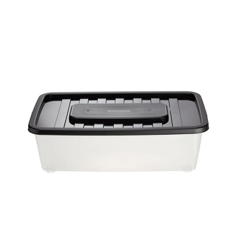 Boite de rangement 25 L en plastique avec couvercle noir, 56x37x18 cm | Boites de rangement & caissons | 10 000 CFA , dakar, ...