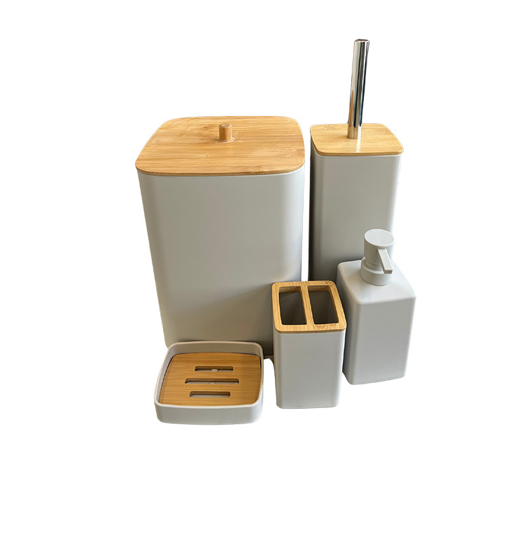 Coffret salle de bain en plastique solide Beige - 5 Pcs | Accessoires salle de bain | 29 900 CFA , dakar, Sénégal