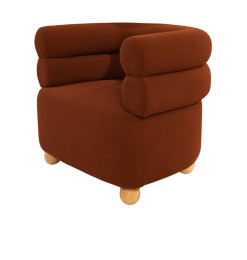 Fauteuil en tissu terra foncé – 81 x 67 x 71 cm