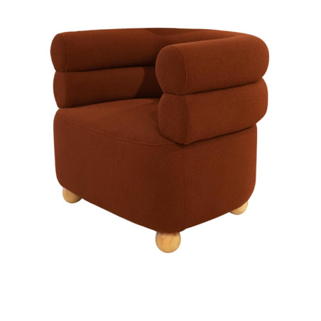 Fauteuil en tissu terra foncé – 81 x 67 x 71 cm