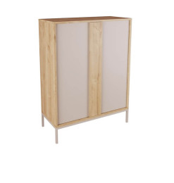 Vitrine KAIA en mélaminé crème / balmese – 90 x 40 x 120 cm