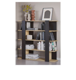 Étagère en mélaminé noir silky – 110 x 29 x 122 cm