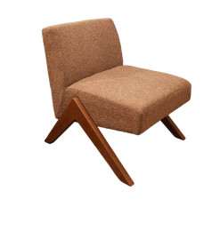 Fauteuil en tissu vieux rose – 63 x 72 x 75 cm

