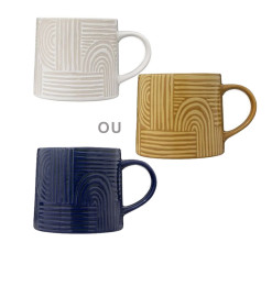 Mug Soleya en céramique motifs abstraits, 380 ml