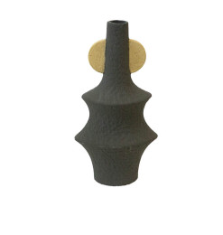Vase déco design en céramique gris et beige, 20.5X12.5X40.5 cm | Vases déco , Dakar, Sénégal