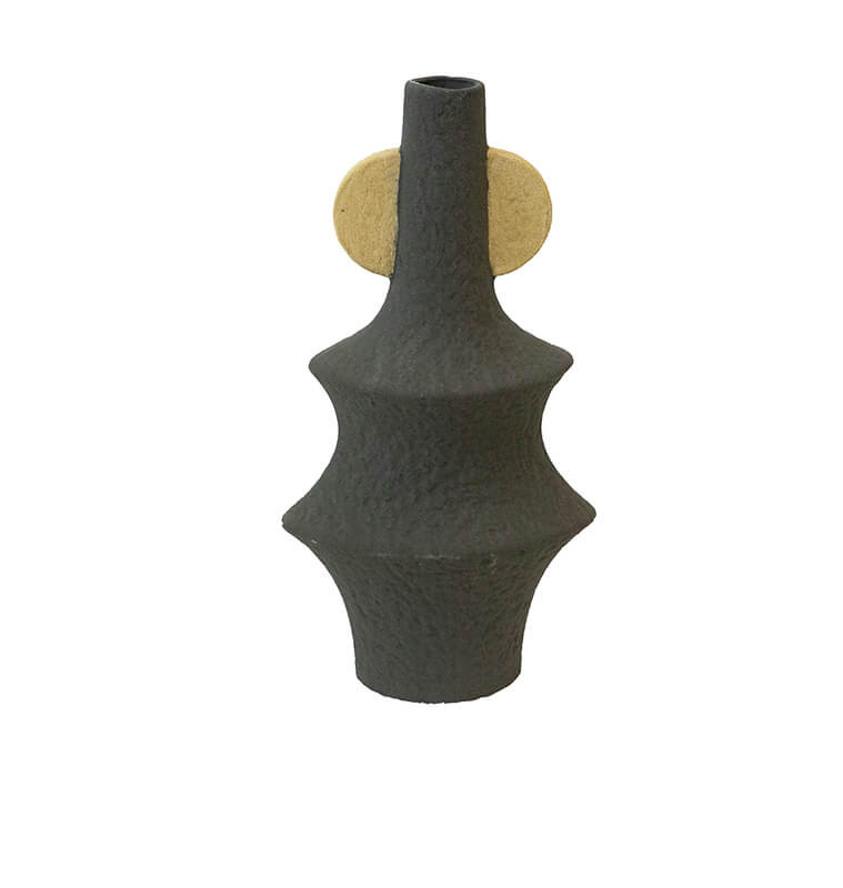 Vase déco design en céramique gris et beige, 20.5X12.5X40.5 cm | Vases déco , Dakar, Sénégal