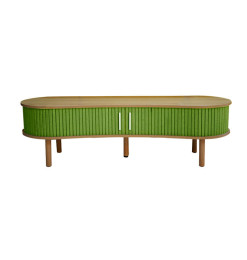Meuble TV naturel et vert clair, 140x46x41 cm