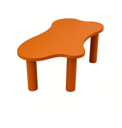 Table basse en bois orange – 80 x 38,5 x 35 cm
