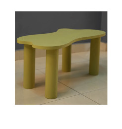 Table de coin en bois jaune– 39,5 x 39,9 x 40 cm