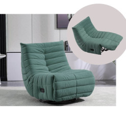 Fauteuil relax tissu vert foncé – 82 x 86 x 86 cm