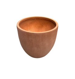 Pot de fleur en fibre d'argile terra strié, 7kg, 44X44X42 cm