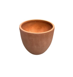 Pot de fleur en fibre d'argile terra strié, 4.5kg, 37X37X35 cm