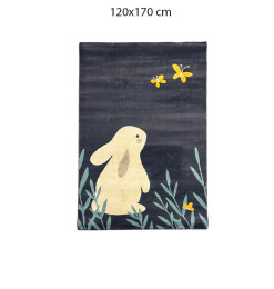 Tapis enfant CANVAS motif lapin et papillons en polypropylène – 120x170 cm | Tapis décoratifs , Dakar, Sénégal