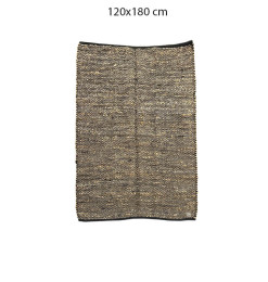 Tapis déco en jute et coton noir et naturel - 120x180 cm | Tapis décoratifs , Dakar, Sénégal