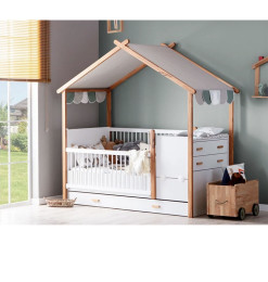 Lit bébé en forme de maison avec tiroir de rangement – 80 x 180 cm