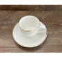 Tasse à expresso avec sous-tasse en porcelaine blanche bordure dorée – 90 ml | Vaisselle en porcelaine blanche | 2 500 CFA , ...