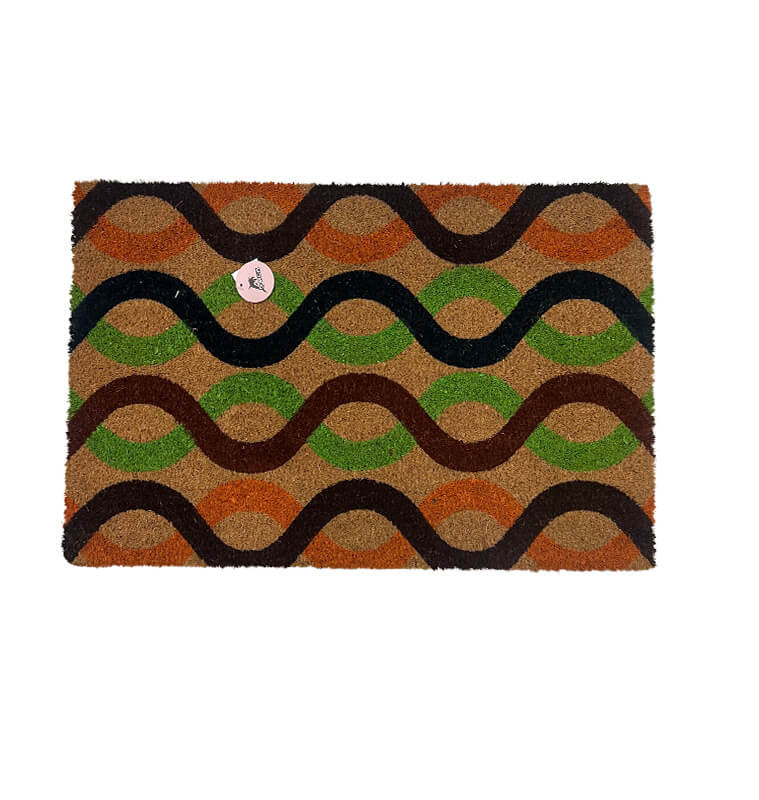 Paillasson 45x75 cm en fibre de coco style vague colorée | Paillassons , Dakar, Sénégal