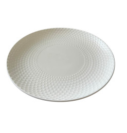Plat de présentation en porcelaine blanche motif texturé – 46 cm | Vaisselle en porcelaine blanche | 9 300 CFA , dakar, Sénégal