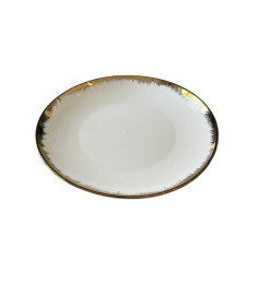 Plat de présentation en porcelaine blanche et bordure dorée – 35 cm | Vaisselle en porcelaine blanche | 5 000 CFA , dakar, Sé...