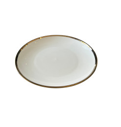 Plat de présentation en porcelaine blanche bordure dorée - 34,5 cm | Vaisselle en porcelaine blanche | 4 900 CFA , dakar, Sén...