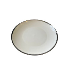 Plat de présentation en porcelaine blanche bordure argentée - 34,5 cm | Vaisselle en porcelaine blanche | 4 900 CFA , dakar, ...