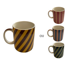 Mug 340 ml en céramique rayures colorées – 4 modèles au choix | Tasses & mugs | 1 200 CFA , dakar, Sénégal
