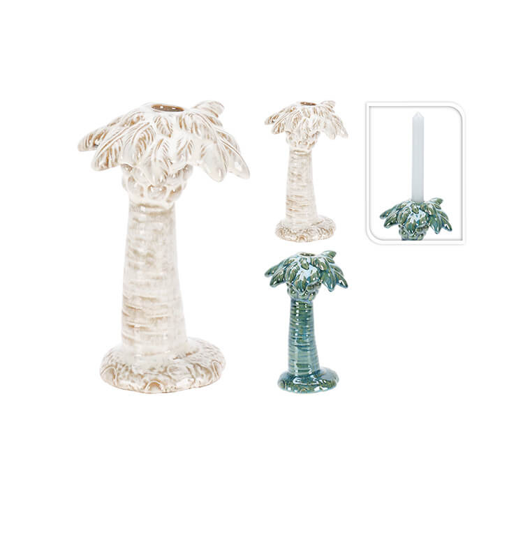 Bougeoir palmier en porcelaine - 2 coloris au choix | Bougies & senteurs , Dakar, Sénégal
