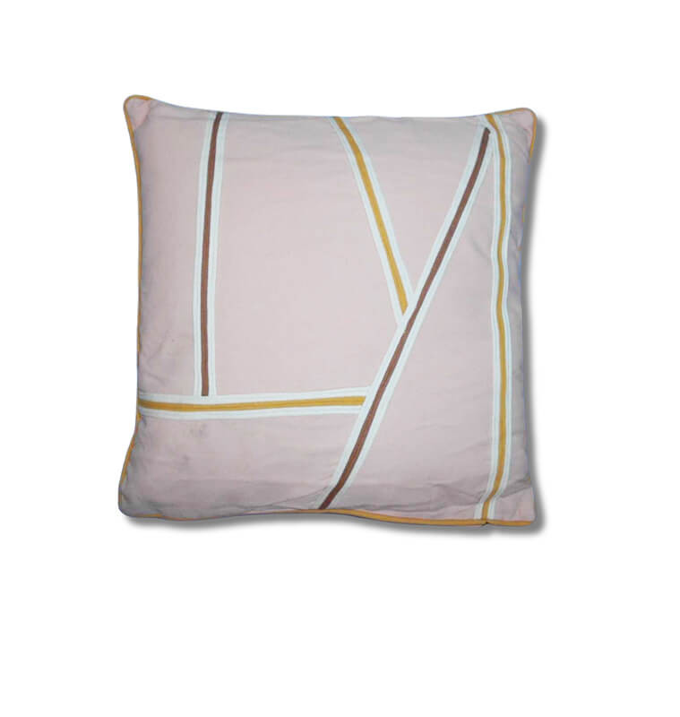 Coussin déco 45 x 45 cm, rose poudré à rayures multicolores | Coussins déco , Dakar, Sénégal