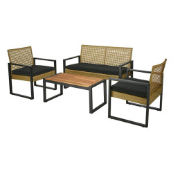 Salon de jardin 2-1-1 + table basse en acier et rotin naturel | Salons de jardin | 315 000 CFA , dakar, Sénégal