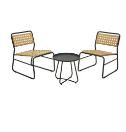 Set bistro 2 chaises + table en acier noir et rotin naturel | 154 500 CFA , Dakar