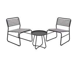 Set bistro 2 chaises + table en acier noir et rotin gris | Chaises, fauteuils & banquettes | 154 500 CFA , dakar, Sénégal