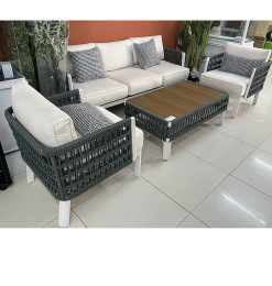 Salon jardin 3 places + 2 fauteuils en aluminium et Polywood beige, vert et blanc | Salons de jardin | 1 465 000 CFA , dakar,...