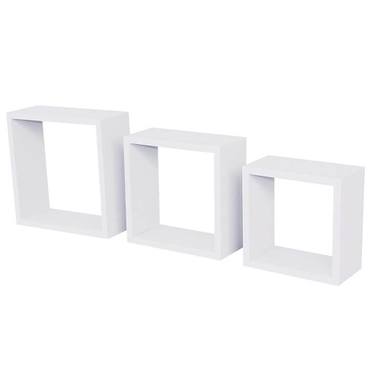Étagère murale cube blanche "Fixy" en bois MDF - Lot de 3 | Etagères murales , Dakar, Sénégal