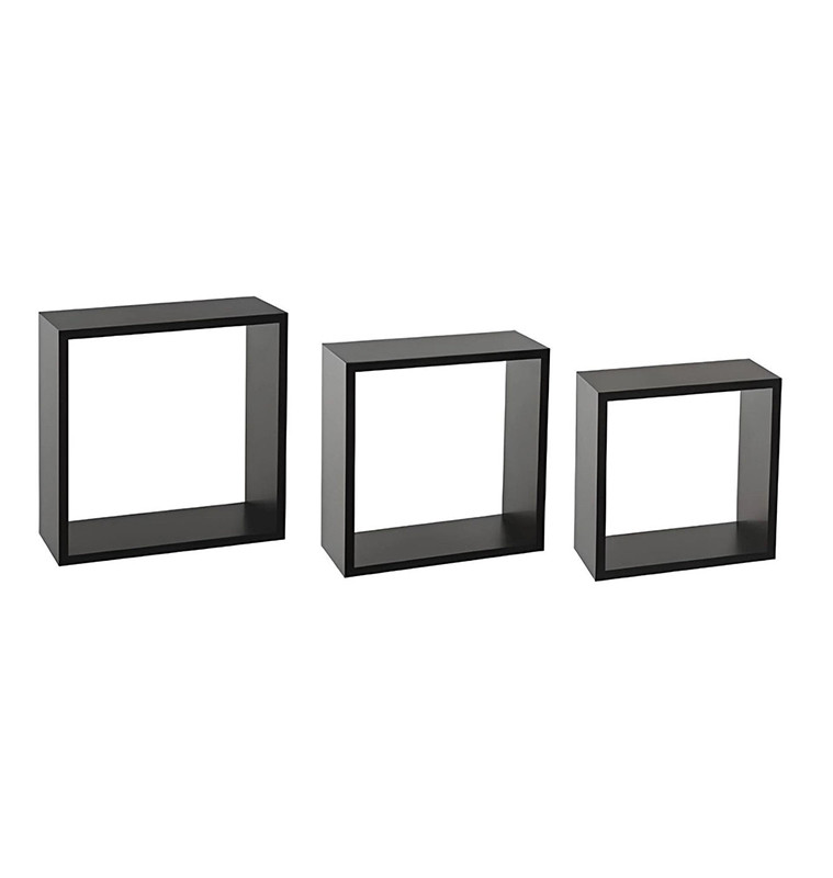 Étagère murale cube noire "Fixy" en bois MDF - Lot de 3 | Etagères murales , Dakar, Sénégal