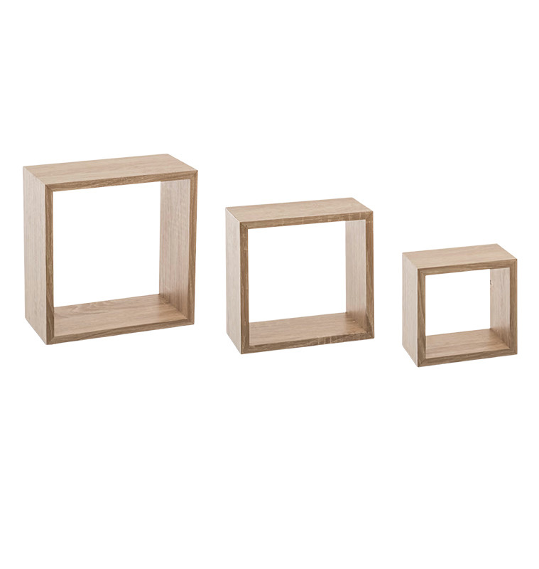 Étagère murale cube chêne naturel "Fixy" en bois MDF - Lot de 3 | Etagères murales , Dakar, Sénégal