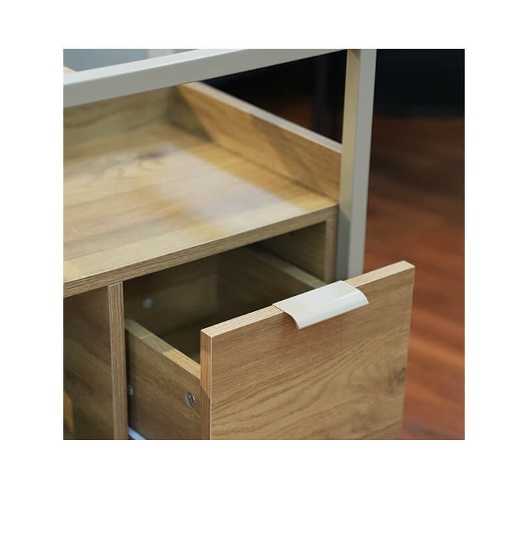 Table d’appoint métal taupe et bois, 48x35x55 cm | 55 000 CFA | à Dakar