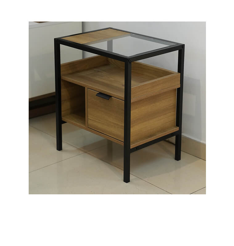 Table d’appoint bois et verre, 48x35x55 cm | 55 000 CFA | à Dakar