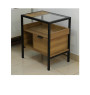 Table d’appoint bois et verre, 48x35x55 cm | 55 000 CFA | à Dakar